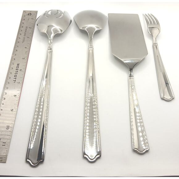 Reed & Barton Oversized 4 Piece Serving Hostess Set Stainless Flatware - Picture 2 of 5